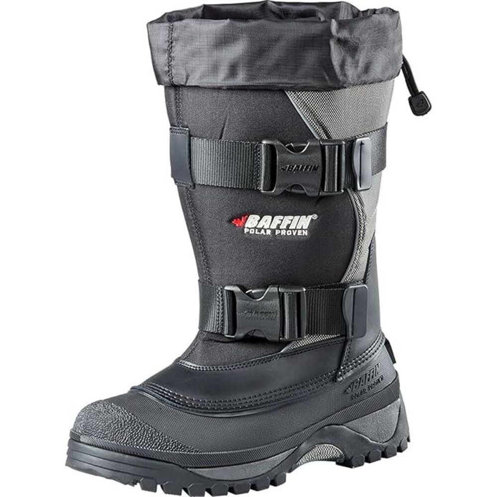 Baffin Wolf Tall Height Solid Pull-On Men's Winter Boots - Black/Pewter, Size 8